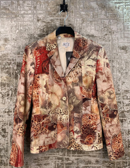 Women's Vintage Abstract Animal Print Patterned Blazer