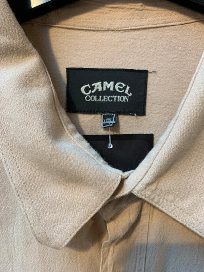 Vintage Camel Collection Beige Short Sleeve Button Up Shirt