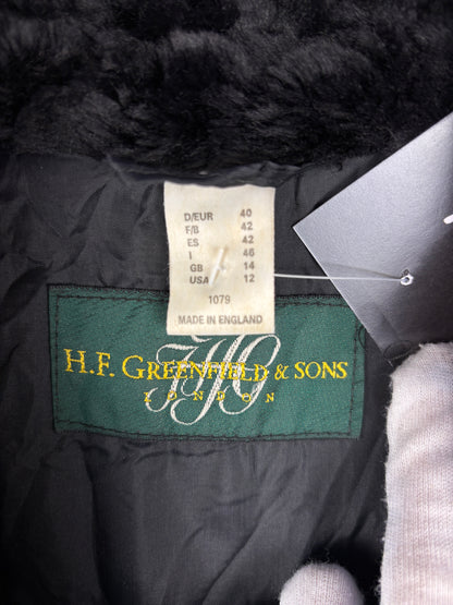 Women's Vintage Black Swirl Patterned Faux Fur Coat