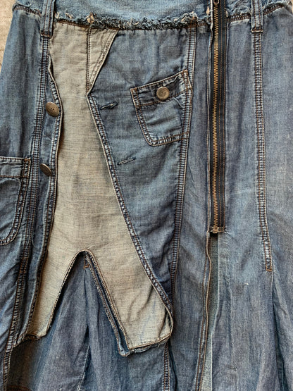 Sandwich Deconstructed Denim Midi Skirt