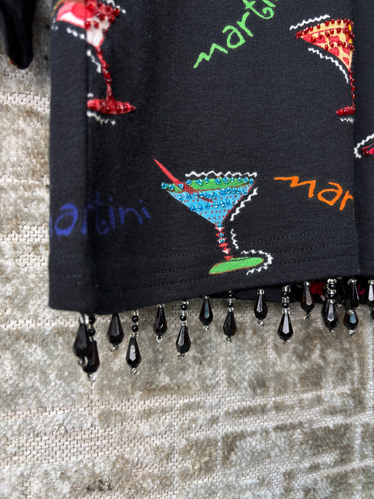 Beverly's Beaded Martini Print Top