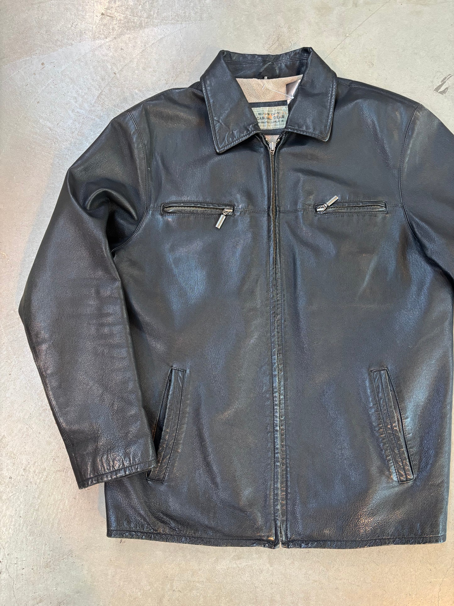 Vintage Black Leather Jacket Men’s M