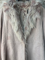 TodaysWoman Y2K Penny Lane Faux Fur Trim Jacket