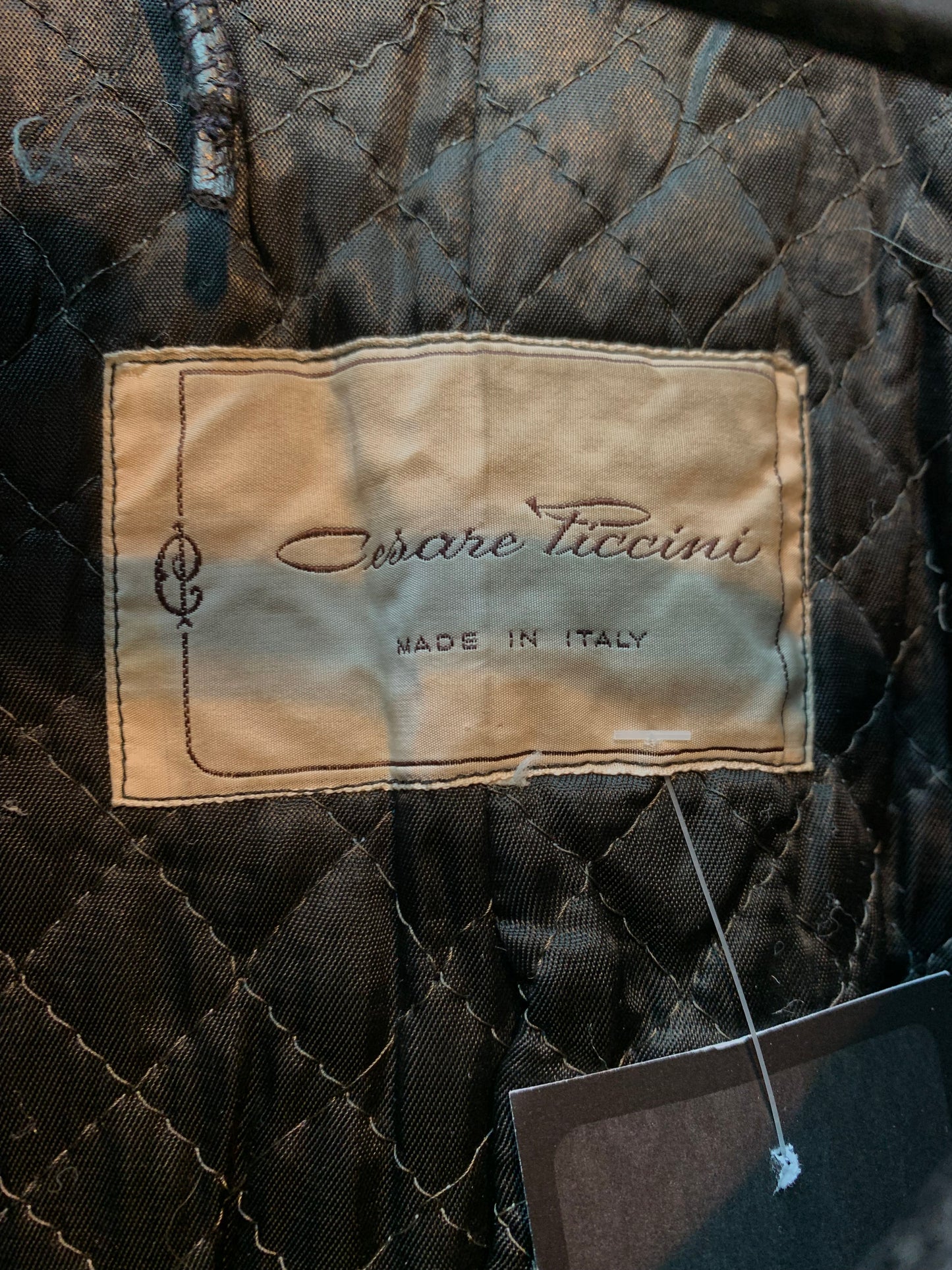 Women's Vintage Cesare Piccini Black Leather Trench Coat