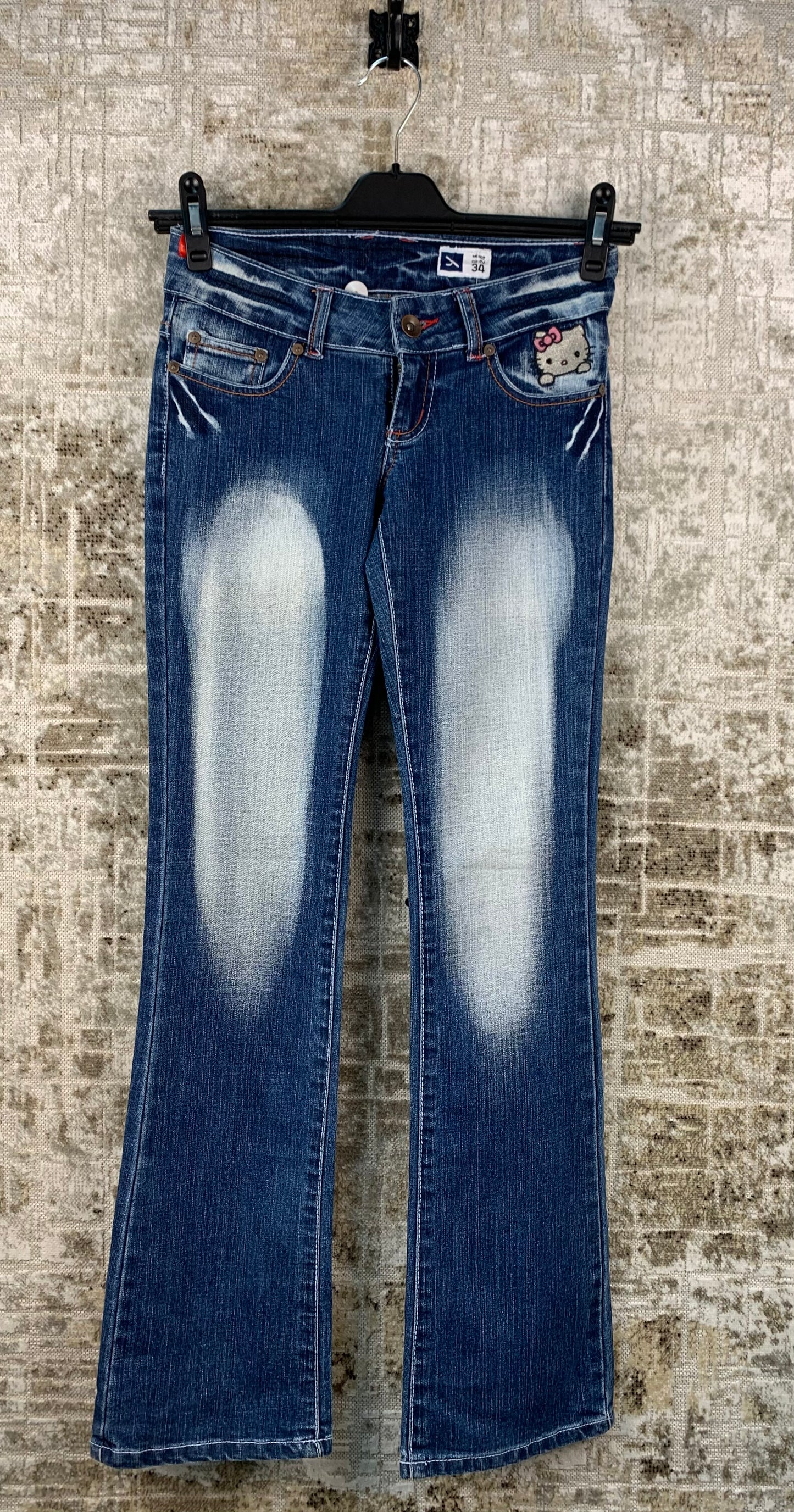 Women's Y2K Hello Kitty Embroidered Bootcut Jeans
