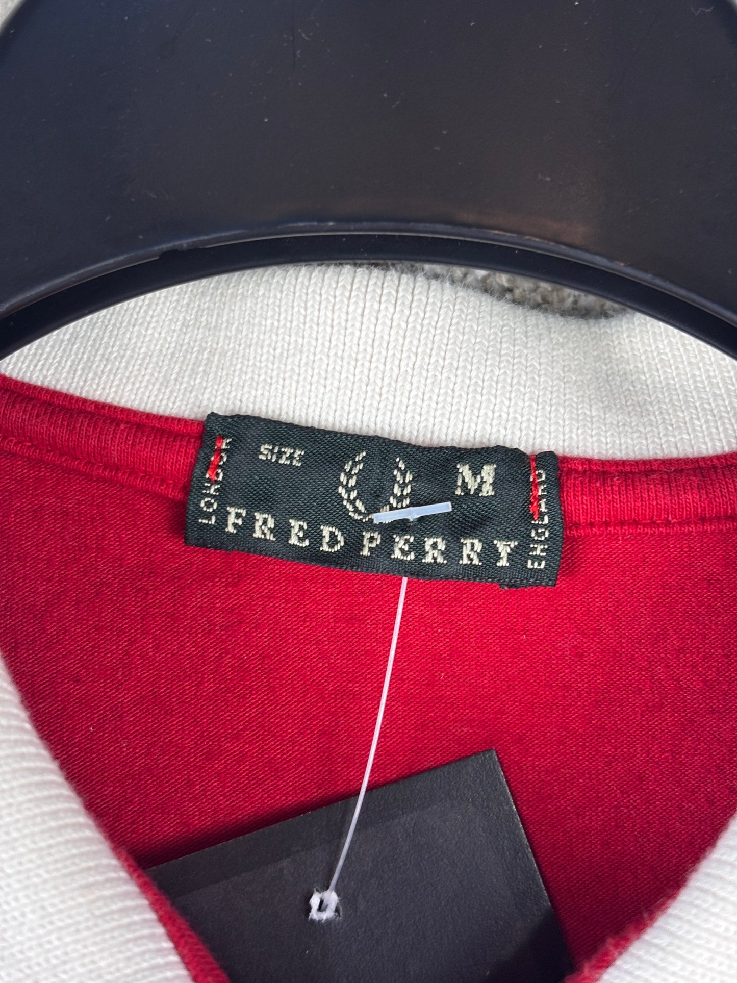 Women's Fred Perry Red Polo Shirt Classic Logo Embroidered Cotton Top