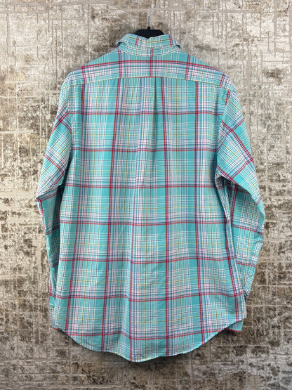 Mens Vintage Polo Ralph Lauren Plaid Button Up Shirt
