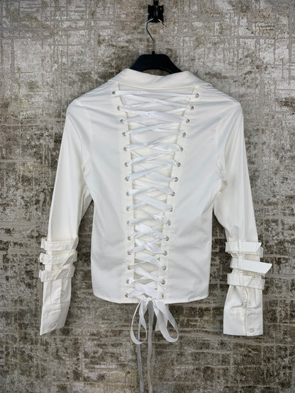 Womens Y2K White Napoleon Corset Jacket