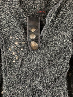 Women's Vintage LISSA Gray Black Knitted Sweater