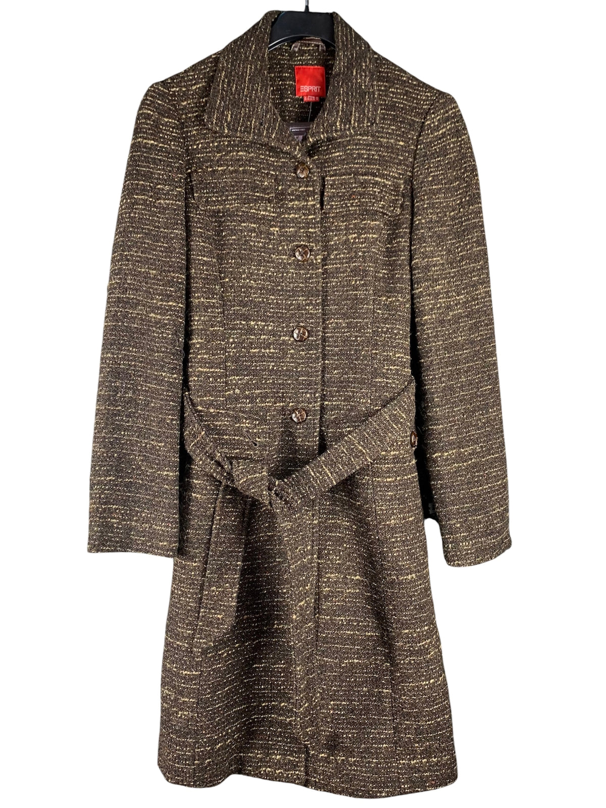 Women's Vintage Espirit Brown Wool Coat