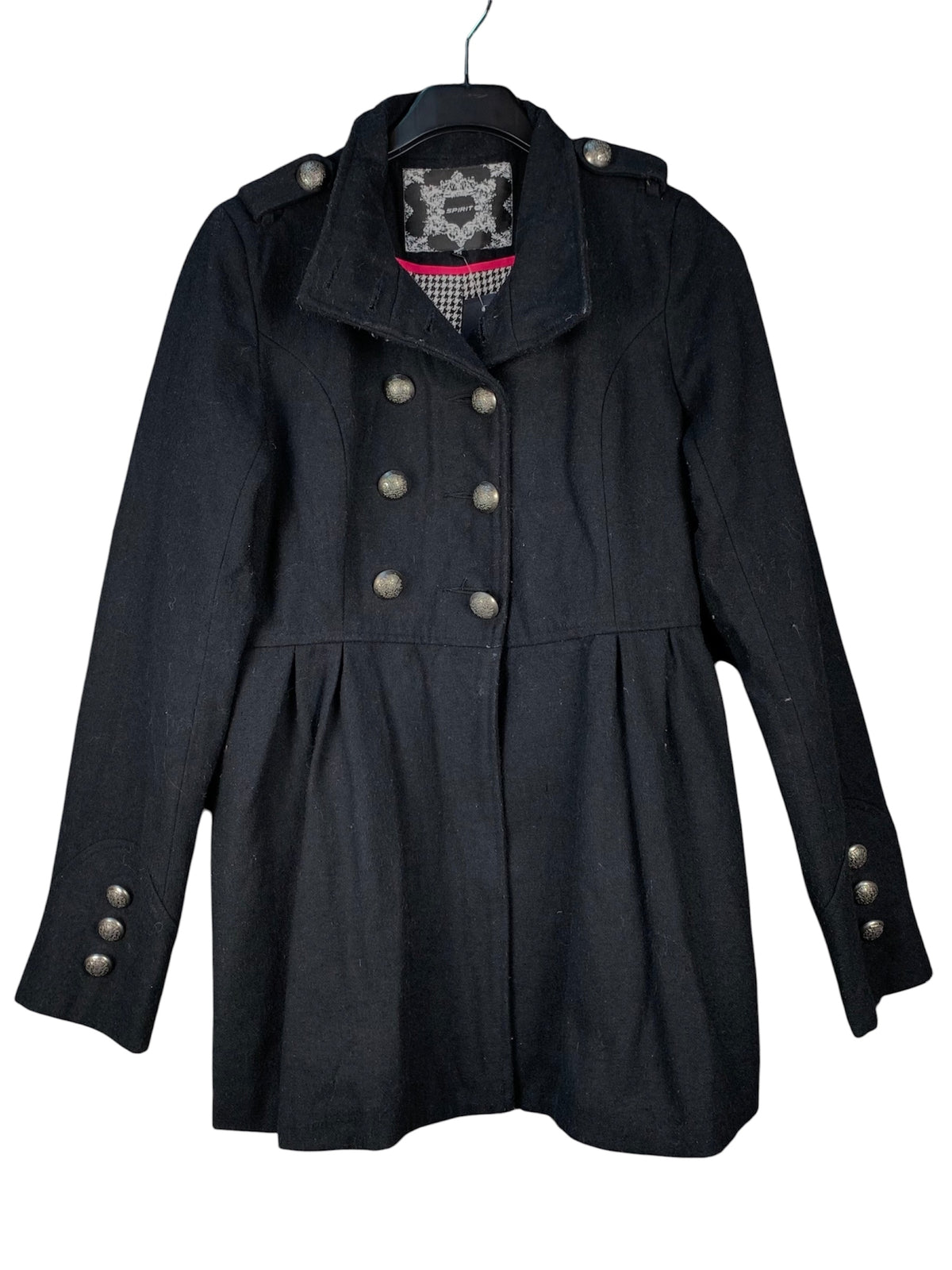 Women's Y2K Spirit Black Military Style Buttoned Jacket