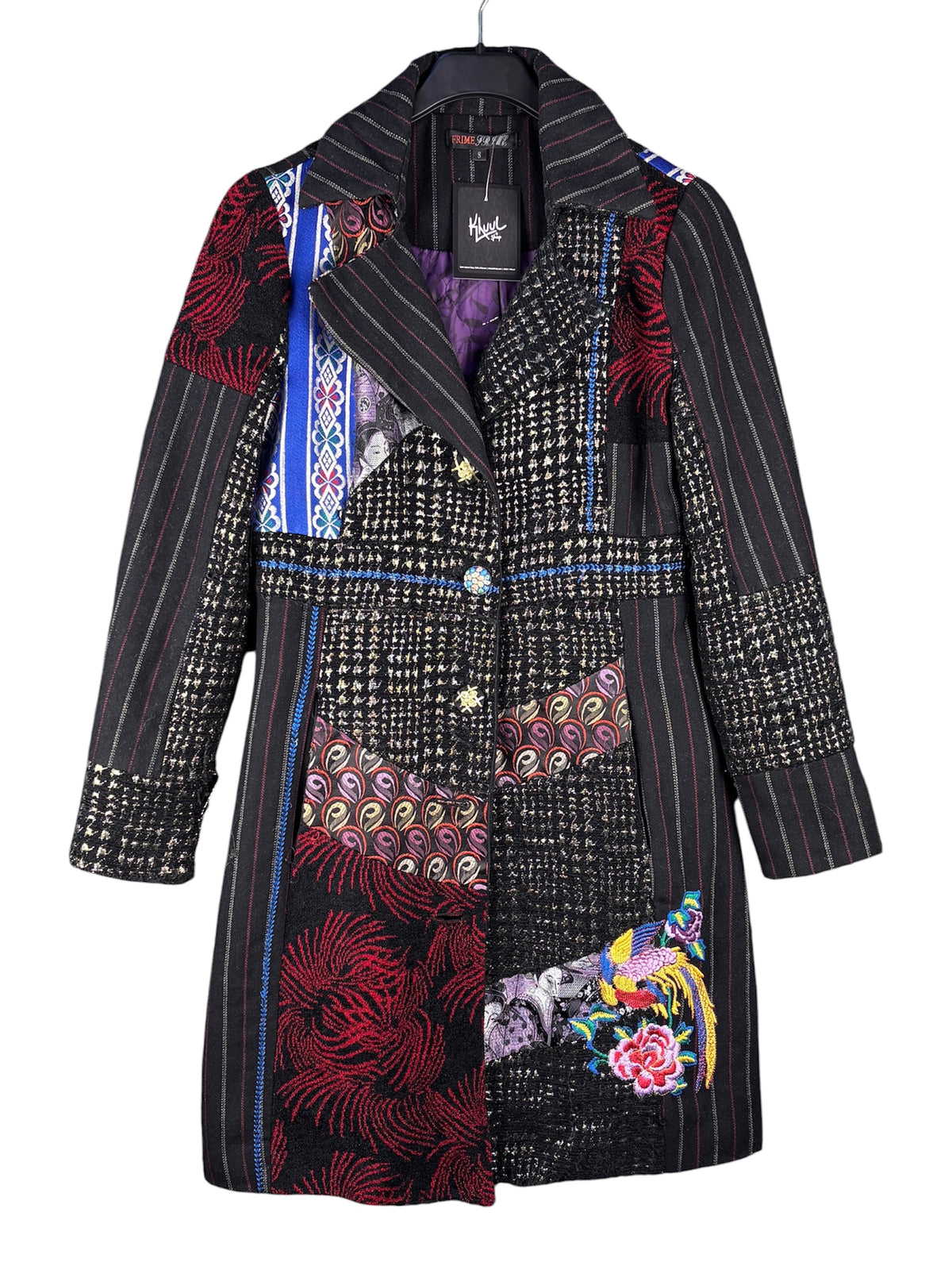 Women's Vintage Funky Multi Pattern Long Coat