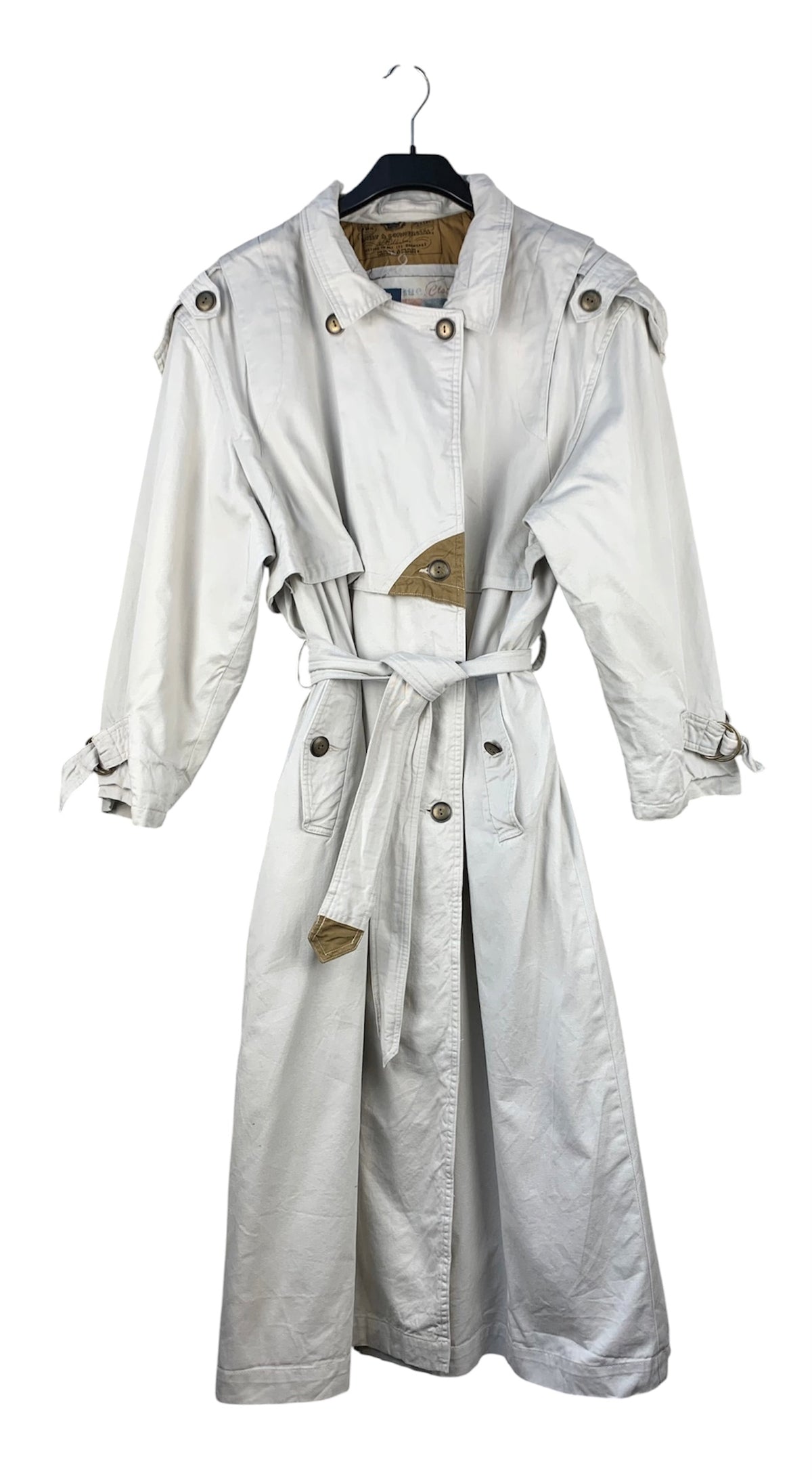 Vintage Off White Long Trench Coat
