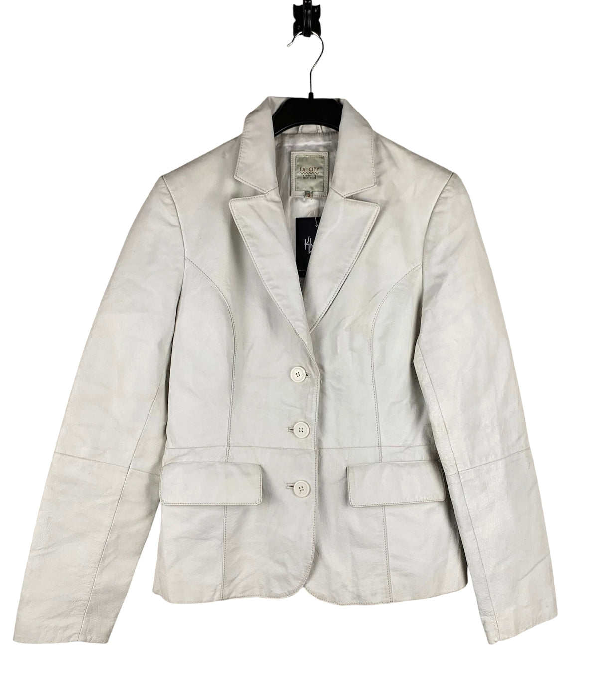 Vintage LA City White Leather Jacket