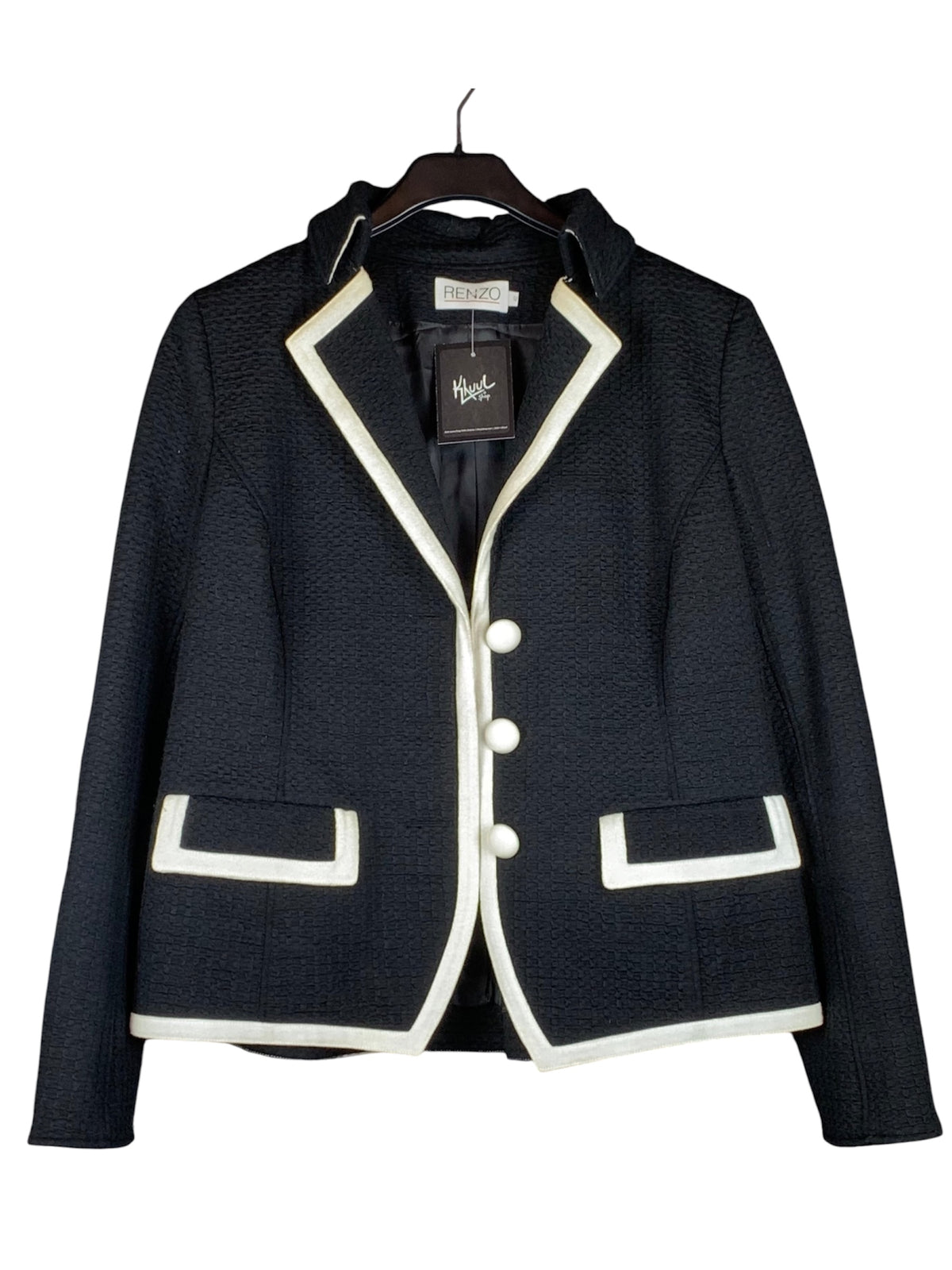 Women's Vintage Black and White Coquette Blazer