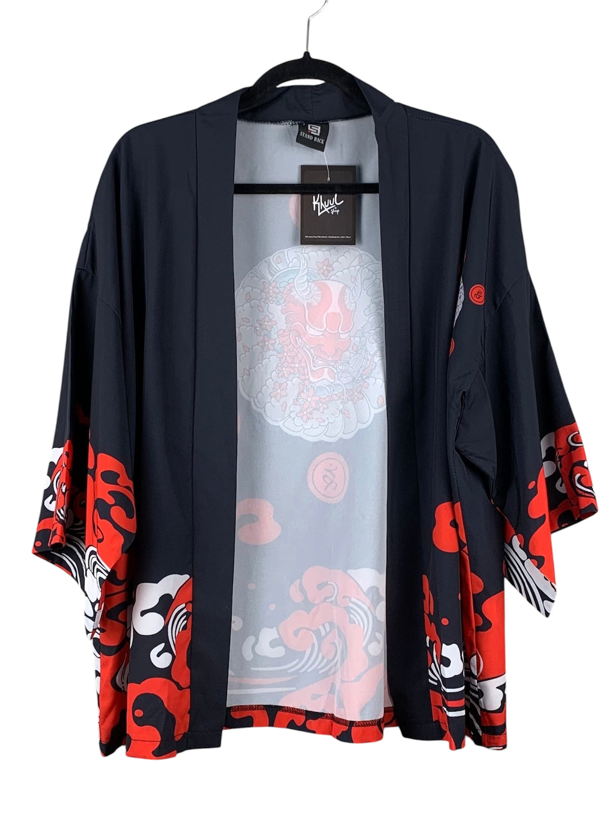 Womens Japanese Style Black Red Cardigan