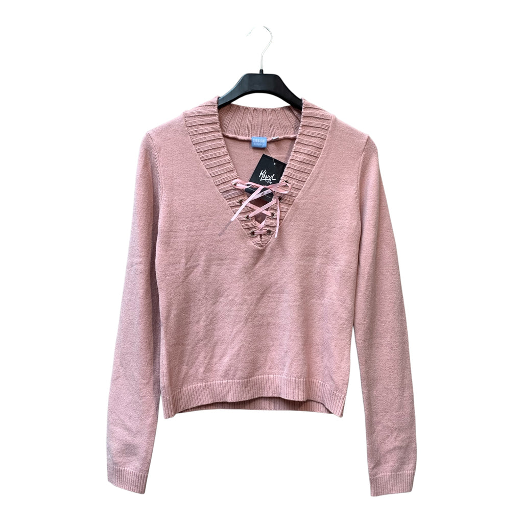 Casual by Halens Lace-Up V-Neck Sweater