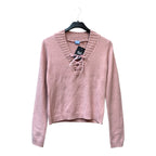 Casual by Halens Lace-Up V-Neck Sweater