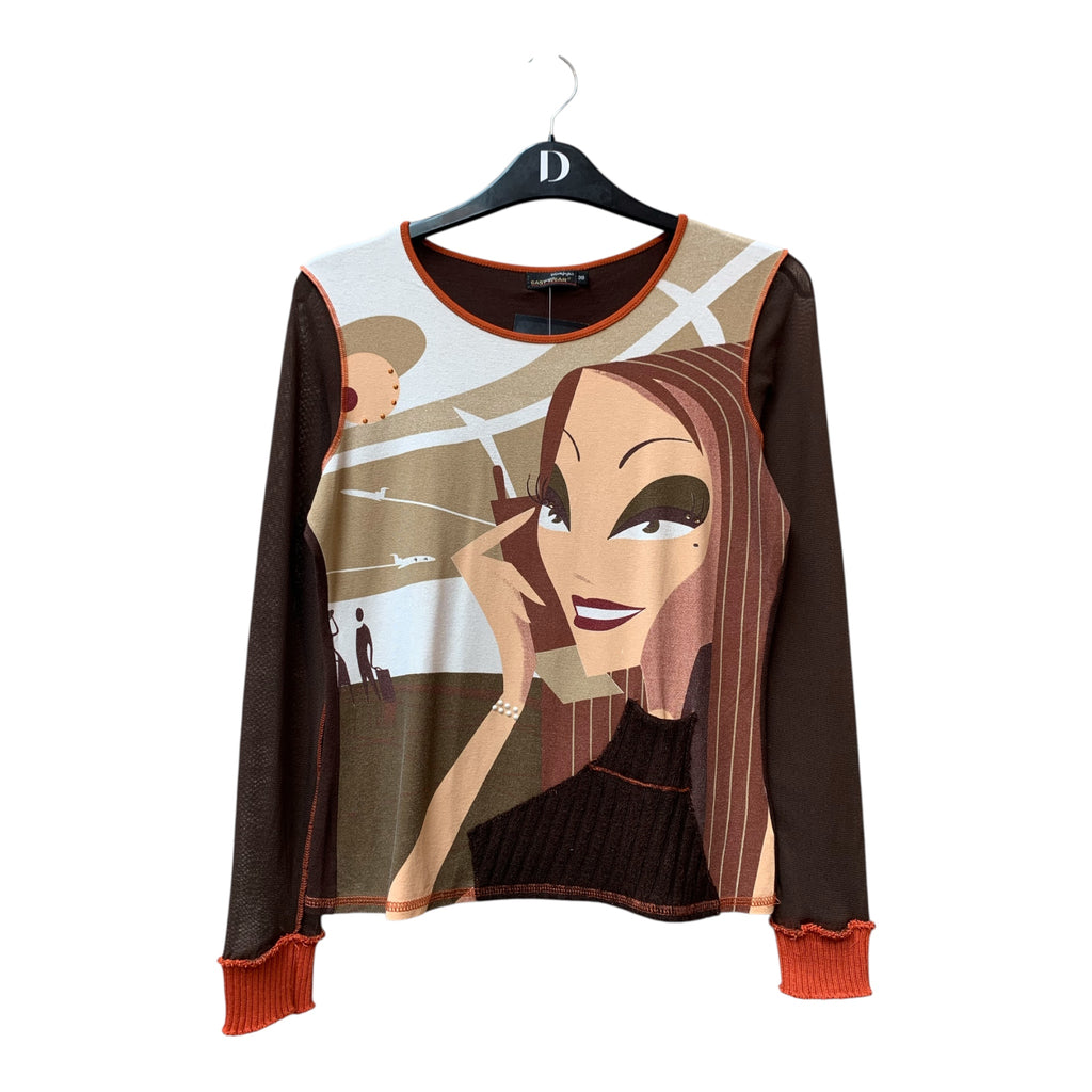 Easy Wear Y2K Pop Art Graphic Mesh Top