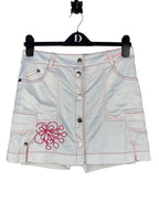 Womens Y2K White with Pink Flower Design Sport