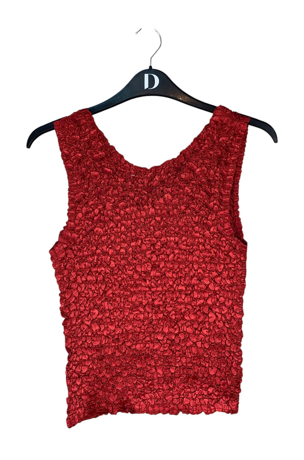 Womens Vintage Y2K Red Ruffled Top