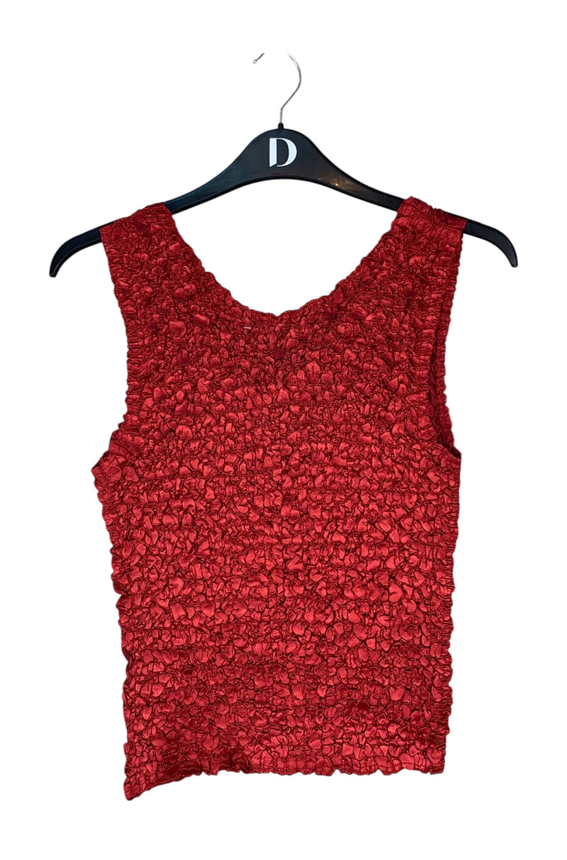 Womens Vintage Y2K Red Ruffled Top