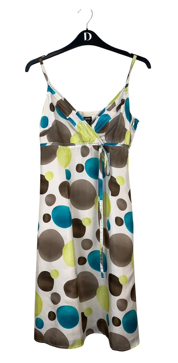 Womens Y2K Vintage Esprit Silk Polka Dot Dress