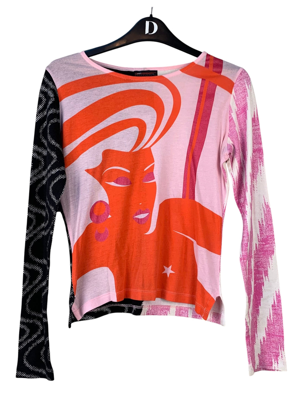 Womens Vintage Y2K Custo Barcelona Graphic Long Sleeve Top