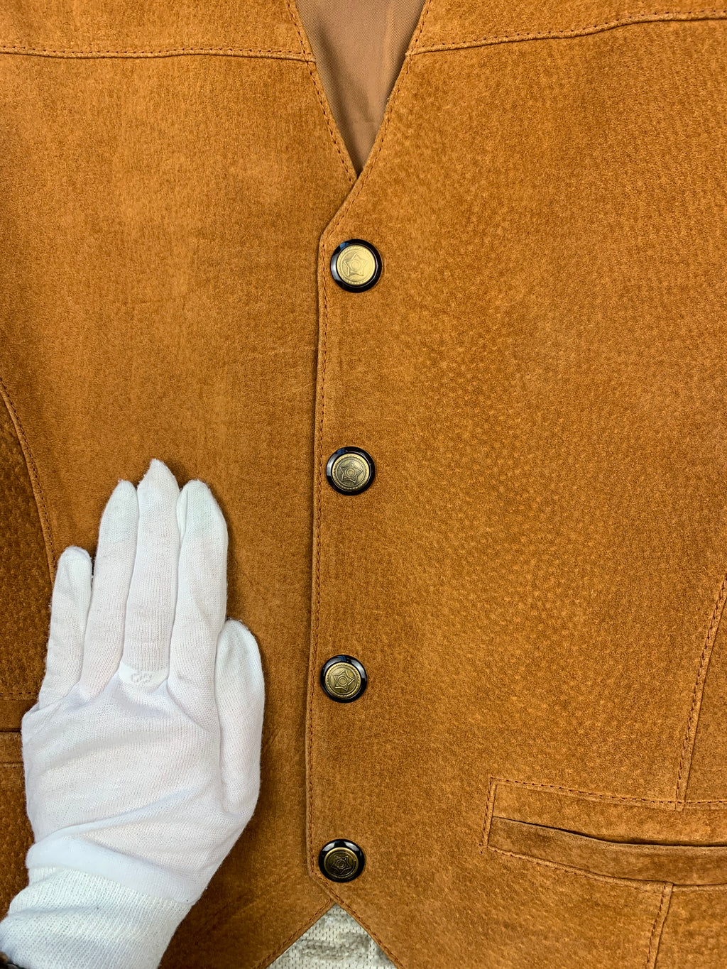 Mens Vintage RAGAZZI Brown Leather Vest