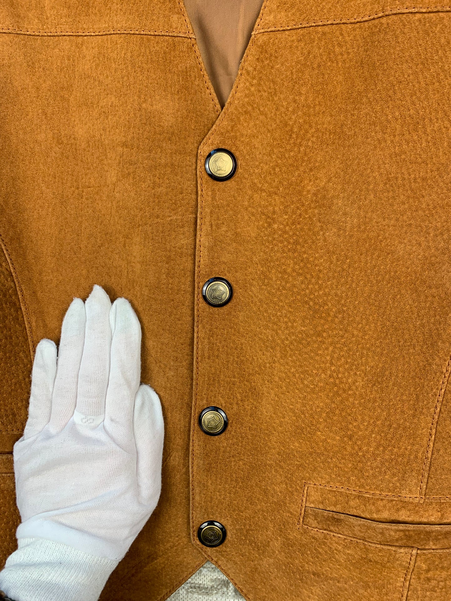 Mens Vintage RAGAZZI Brown Leather Vest
