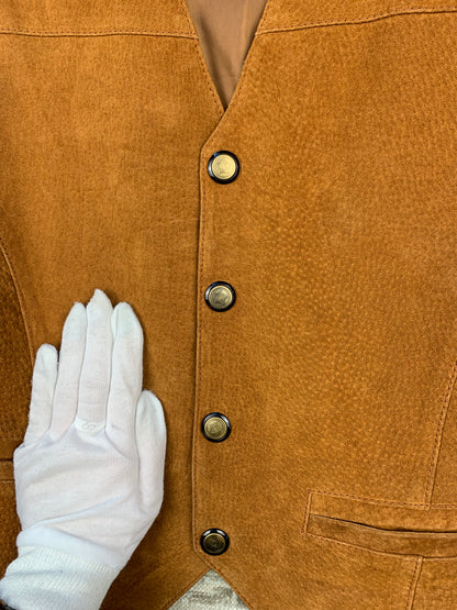 Mens Vintage RAGAZZI Brown Leather Vest
