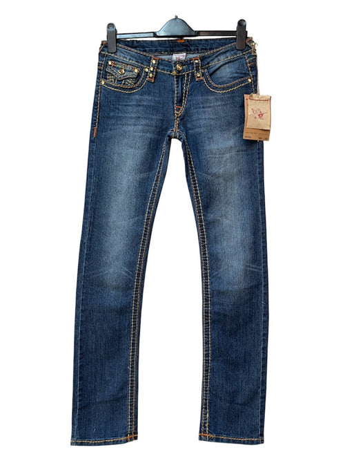 True Religion Rhinestone Straight Leg Jeans