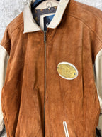 Peter Elliott Suede Varsity Bomber Jacket