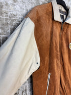 Peter Elliott Suede Varsity Bomber Jacket