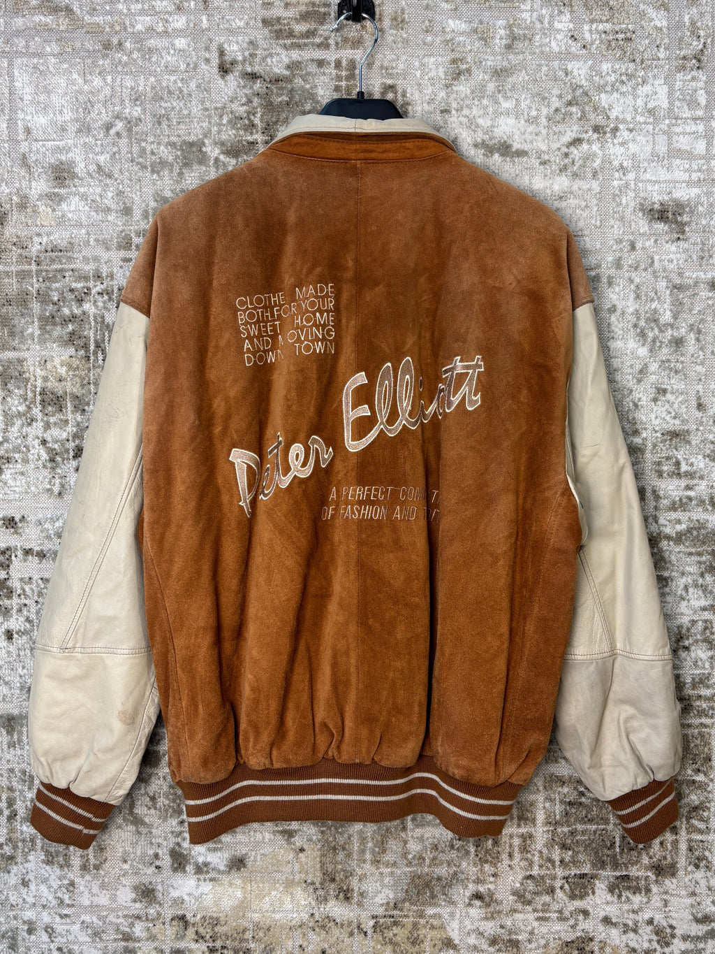 Peter Elliott Suede Varsity Bomber Jacket