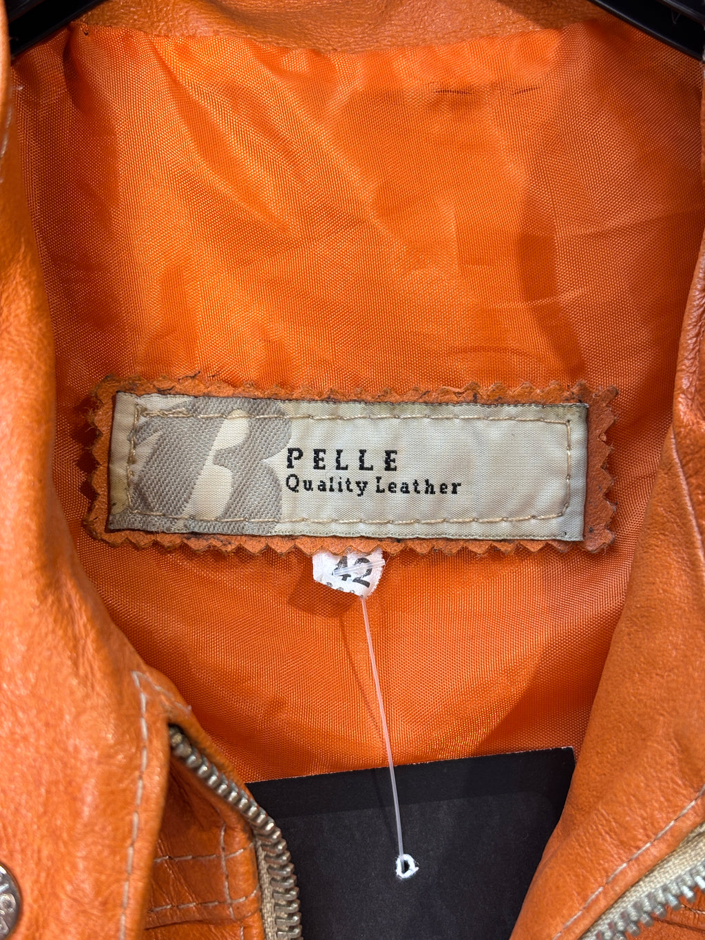 Pelle Orange Leather Moto Jacket