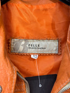 Pelle Orange Leather Moto Jacket