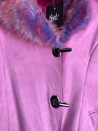 DuoDuo Y2K Faux Fur Trim Suede Jacket