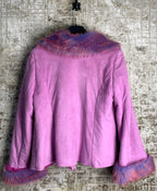DuoDuo Y2K Faux Fur Trim Suede Jacket