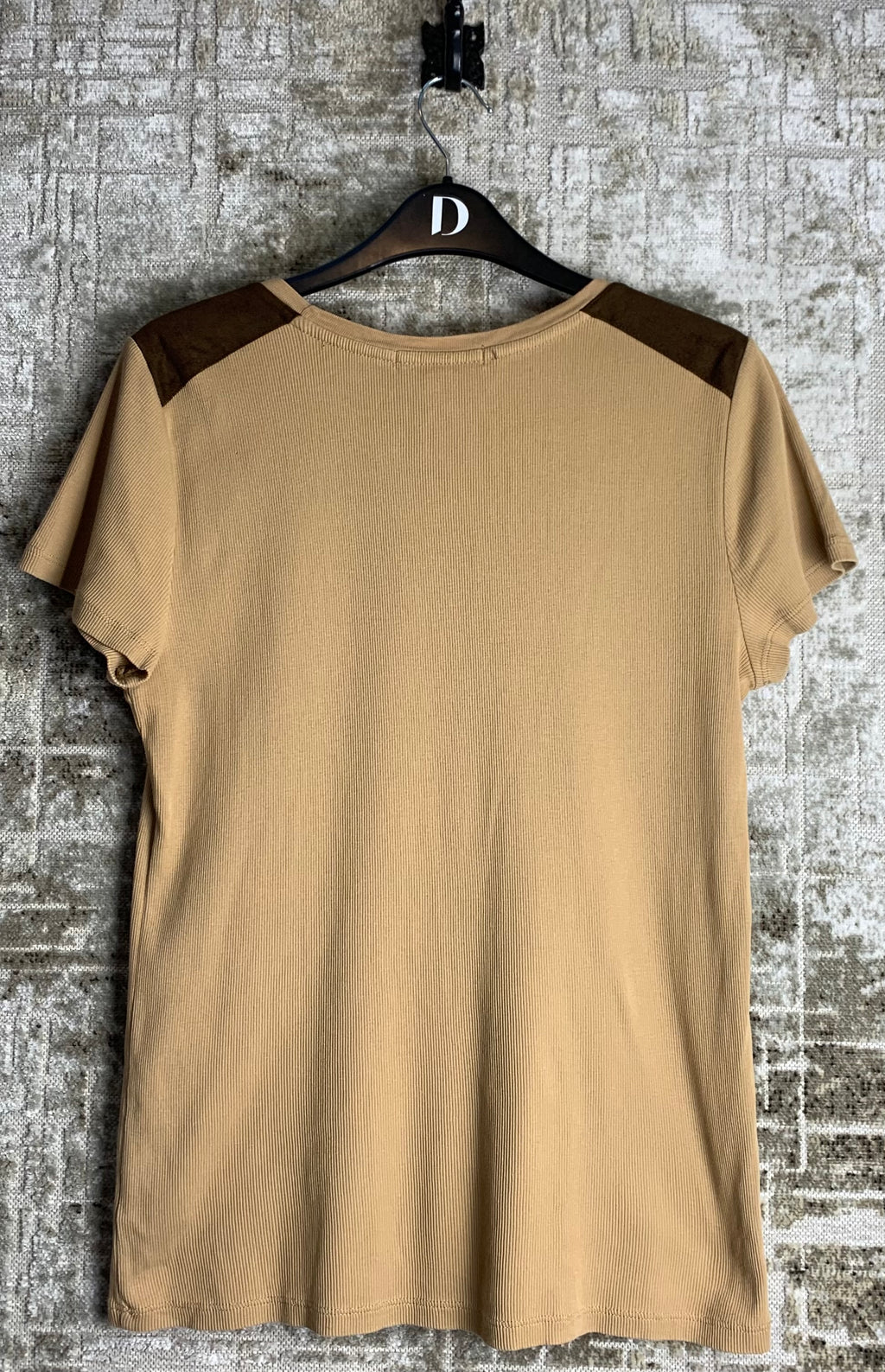 Lauren Ralph Lauren Ribbed Suede-Trim Tee
