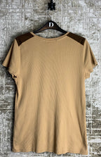 Lauren Ralph Lauren Ribbed Suede-Trim Tee
