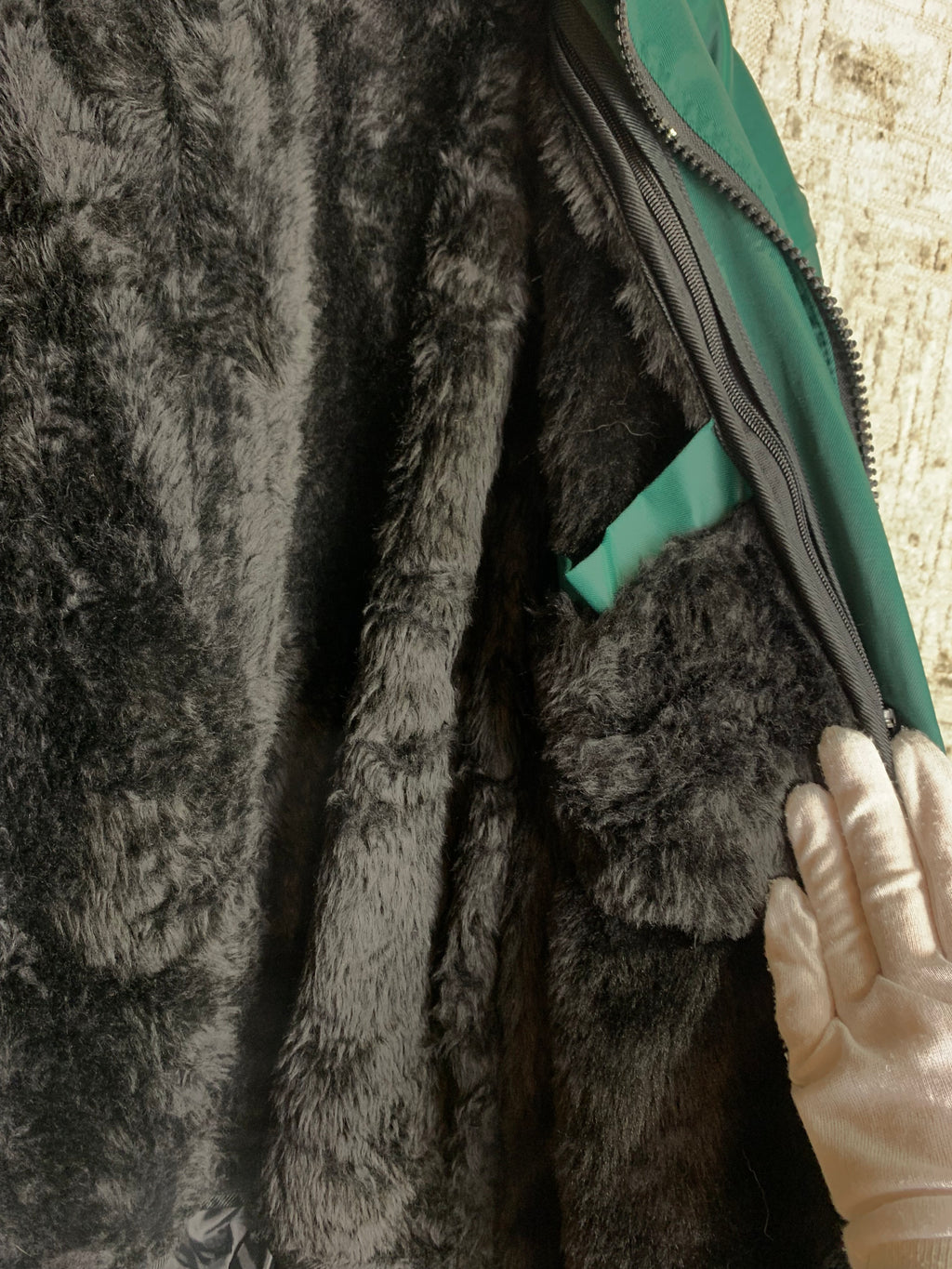 LeiKaTex Y2K Faux Fur-Lined Bomber Jacket