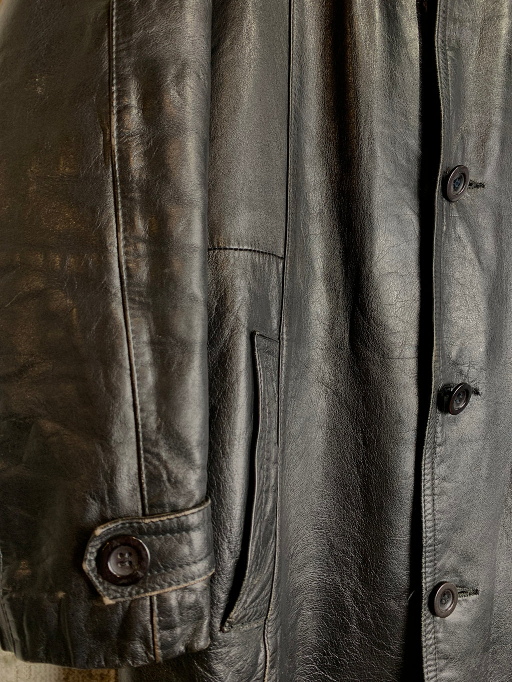Polar Long Leather Coat