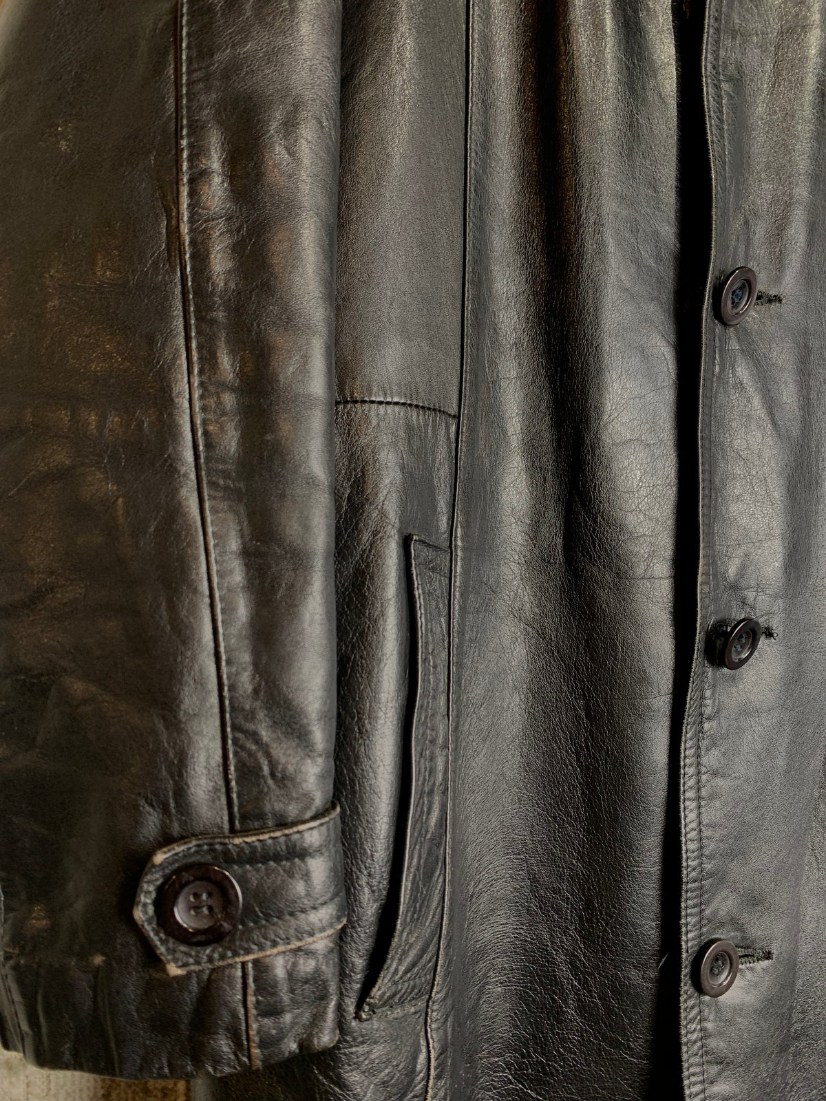 Polar Long Leather Coat