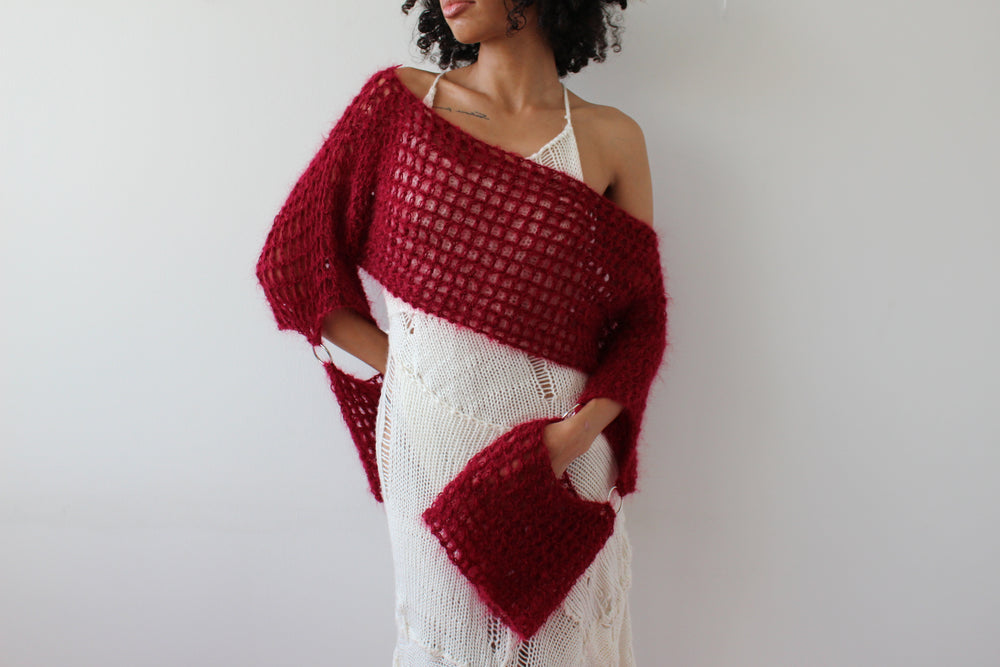 Handmade Oversized Crochet Sweater With Metal Details