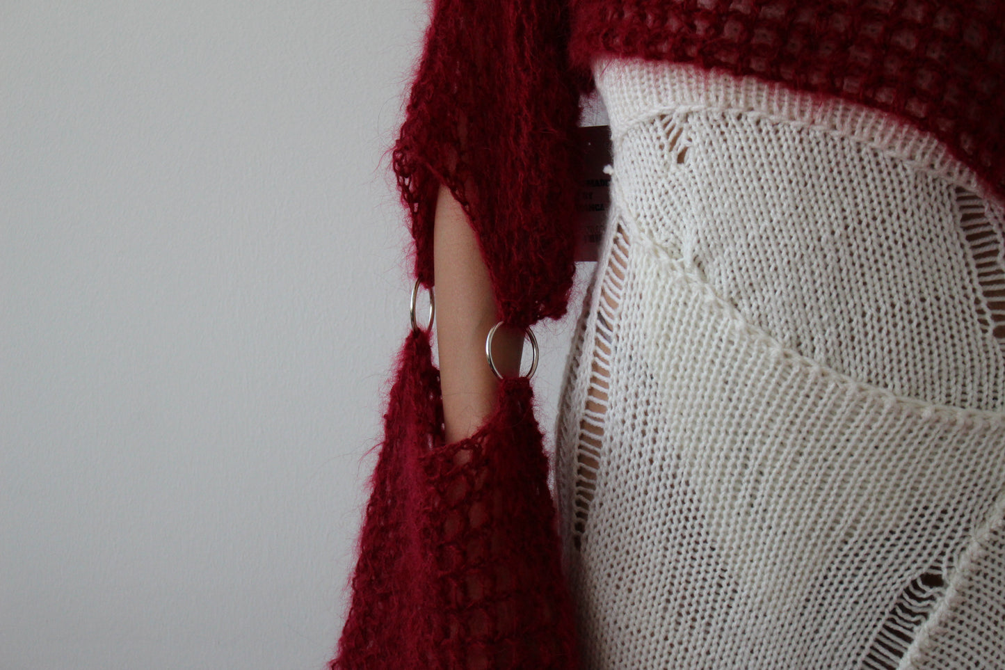 Handmade Oversized Crochet Sweater With Metal Details