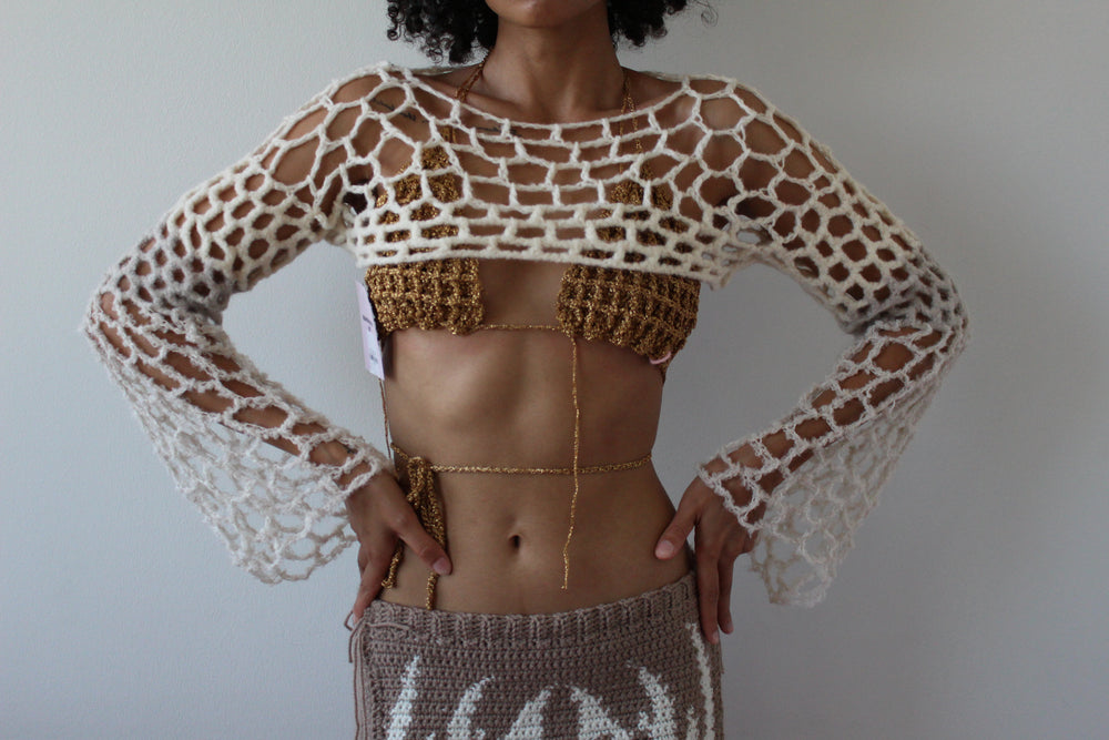 Handmade Crochet Multi Yarn Bolero