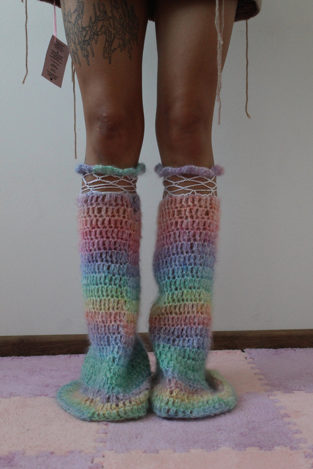 Handmade Crochet Mohair Leg Warmers