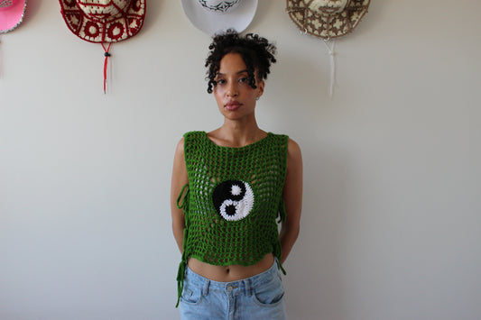 Handmade Crochet Ying Yang Top/Vest