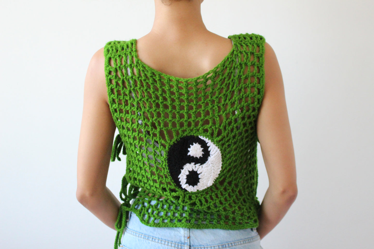 Handmade Crochet Ying Yang Top/Vest